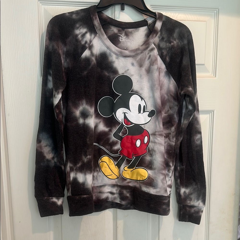 Disney Black and Gray Crew Neck Sweater Mickey Mouse